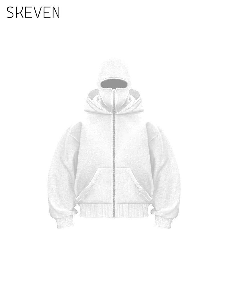 Unisex-Sweatshirt mit doppelter Kapuze und Reißverschluss