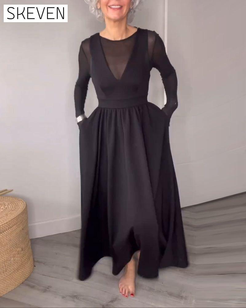 Robe à bretelles plissée à ourlet large