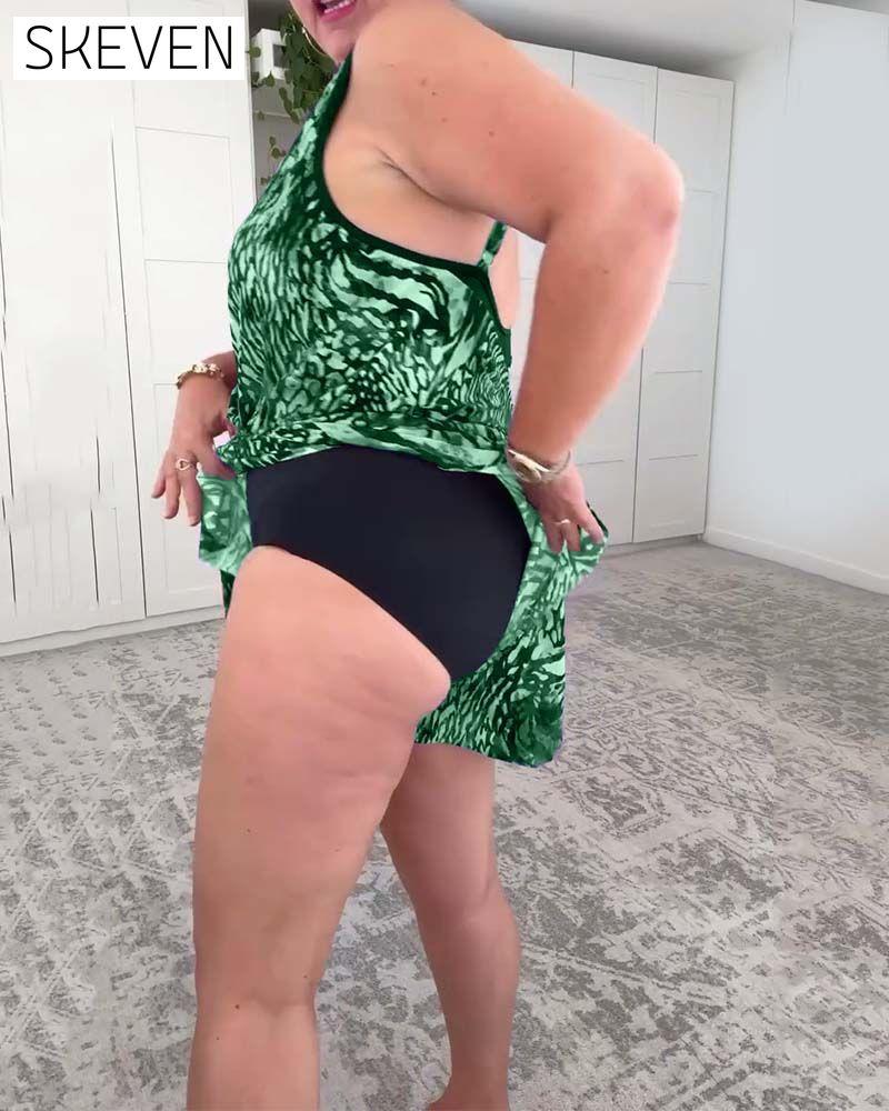 Maillot de bain une pièce à imprimé coloré et col en V