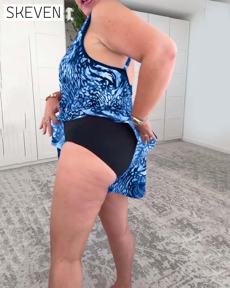 Maillot de bain une pièce à imprimé coloré et col en V
