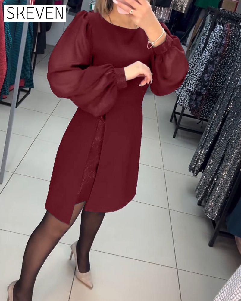 Elegantes einfarbiges Kleid