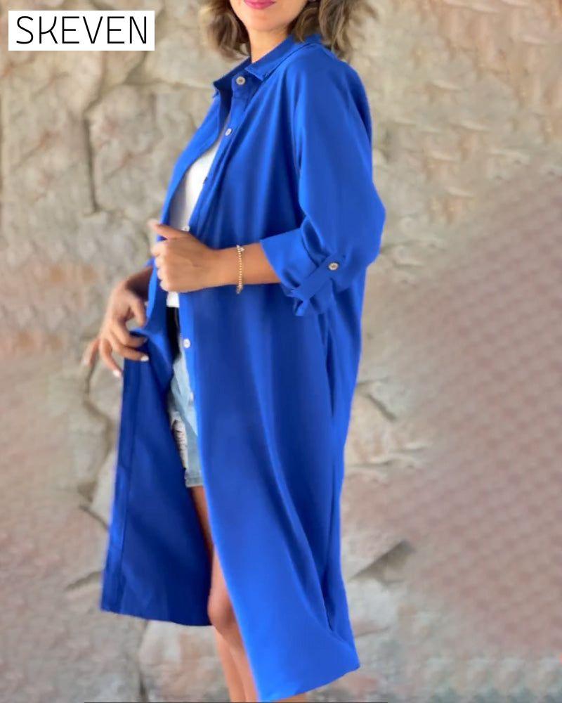 Langarmshirt in Unifarbe