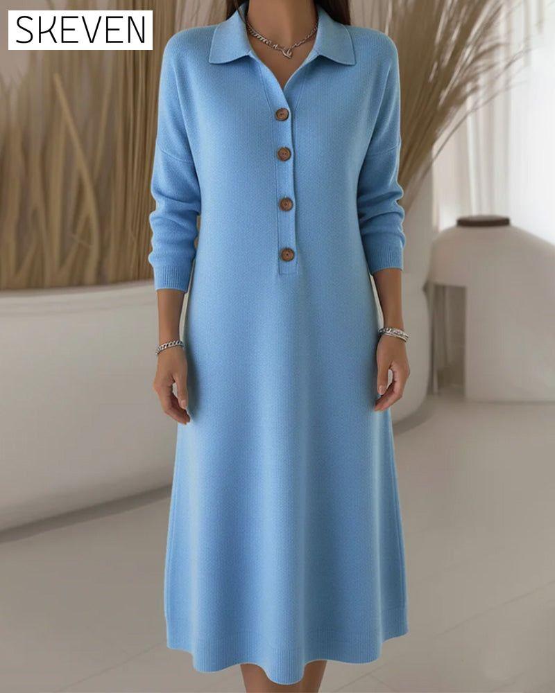 Robe à revers boutonnée tendance
