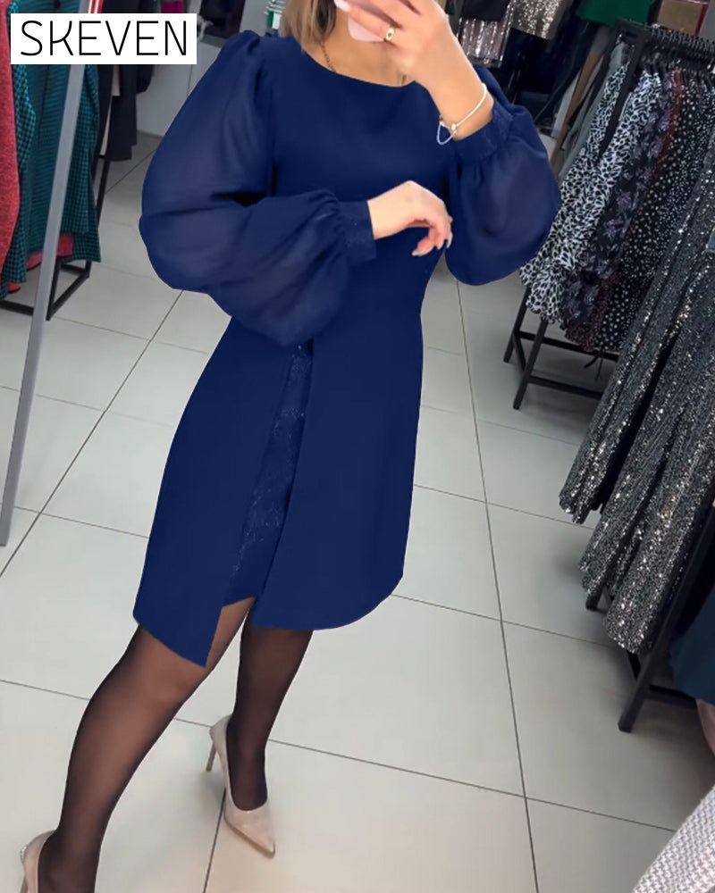 Elegantes einfarbiges Kleid