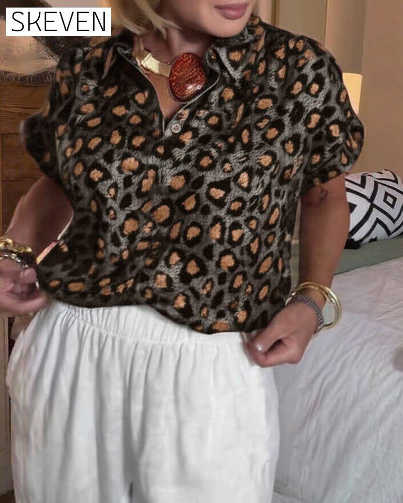 Casual Leopard Print Blouse