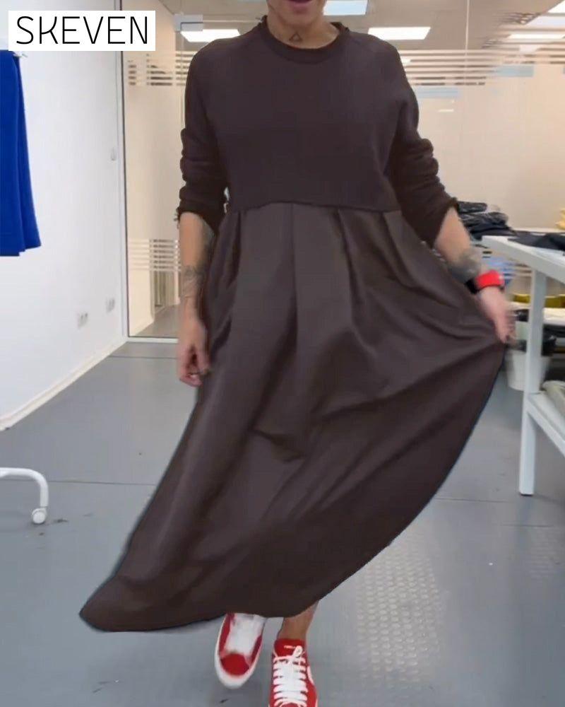 Maxi Solid Color Casual Dress 2023 f/w casual dresses Clothes discount Dresses spring