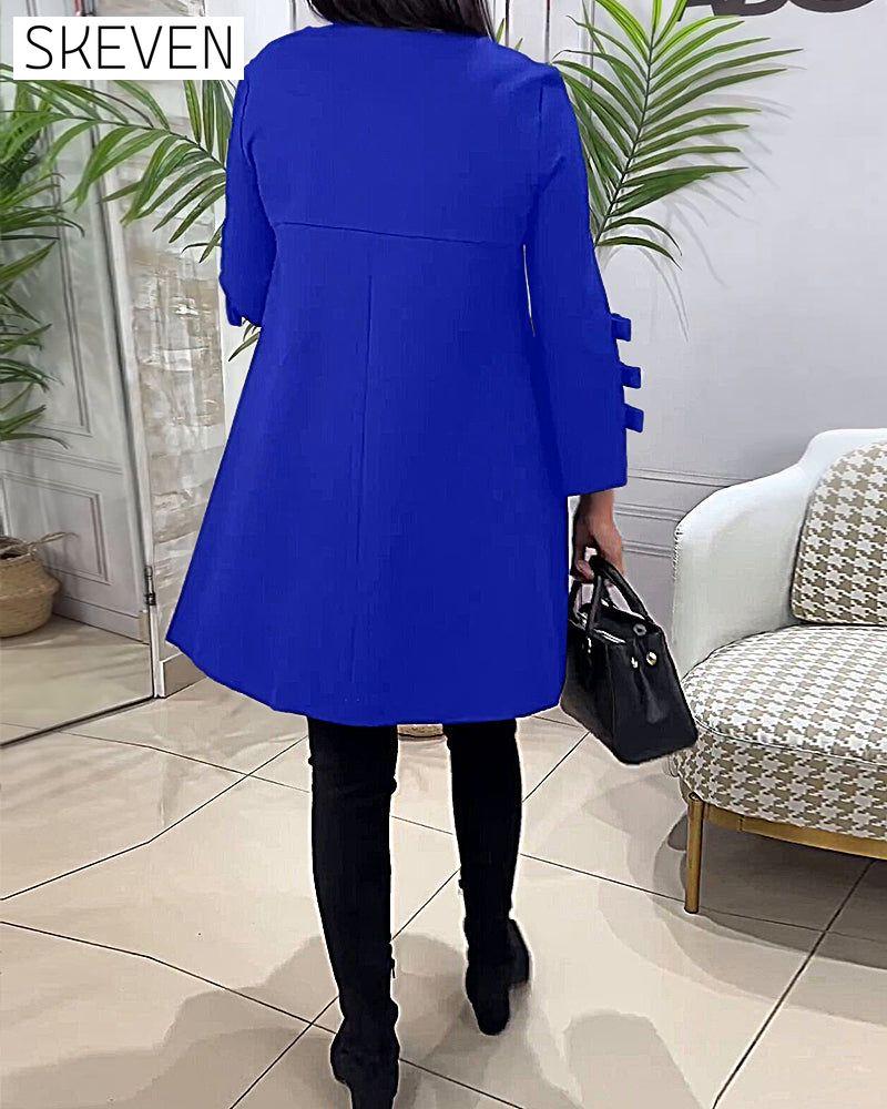 Casual Knee Length Dress with Long Sleeve