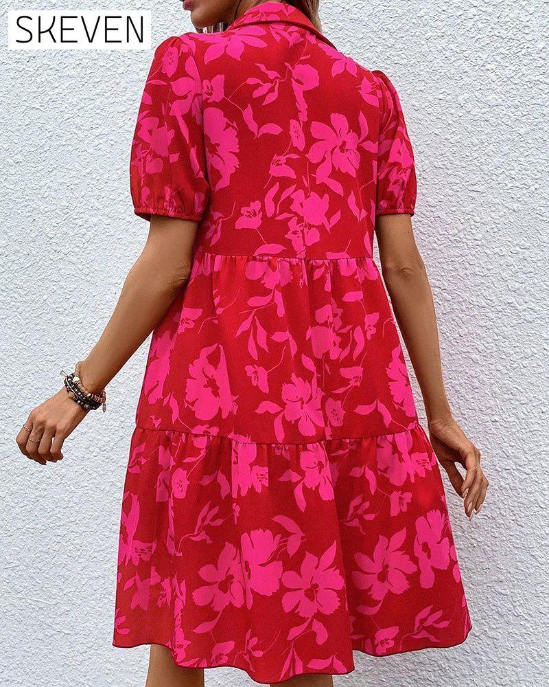 Floral printshort sleeve dress 23BF Casual Dresses Clothes Dresses Spring Summer