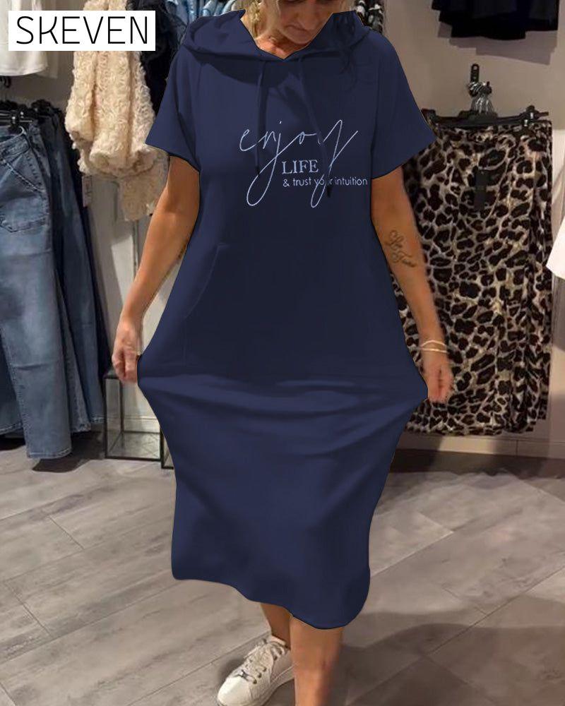 Hooded Casual Drawstring Dress