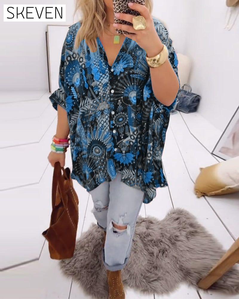 Loose Fashion Printed Blouse