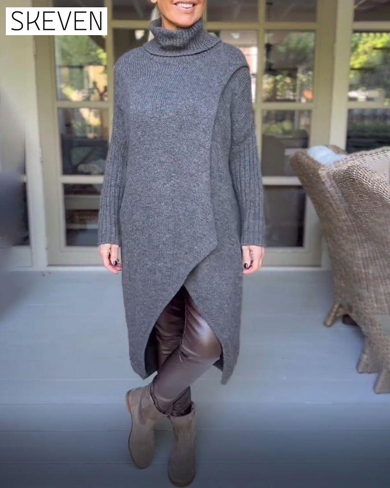 High neck long pullover