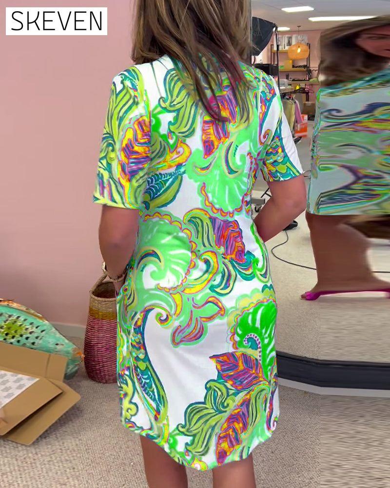 Slim fit printed dress