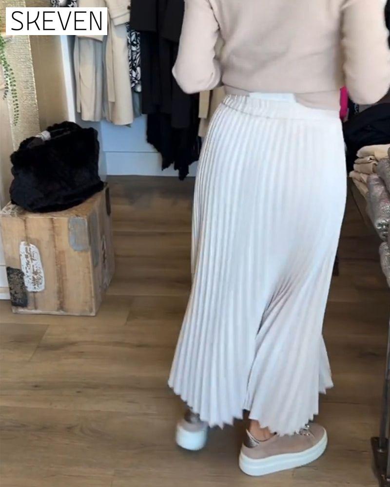 Pleated solid color dress