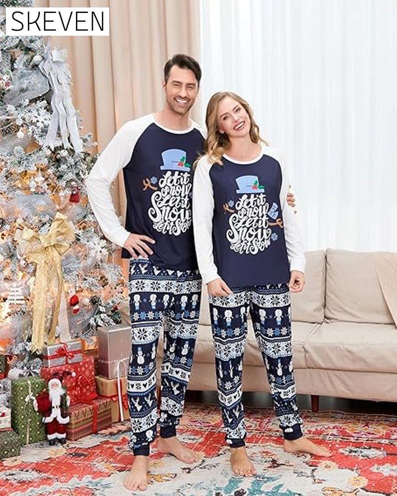 Christmas printed casual family Pajama Sets