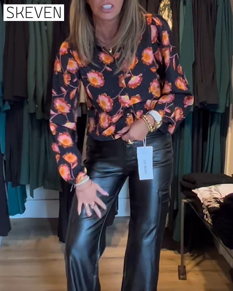 Langarmshirt mit Blumenmuster