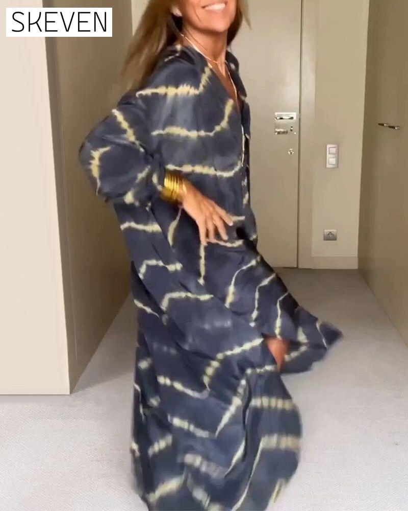 V neck loose dress 23BF Casual Dresses Clothes Dresses Spring Summer