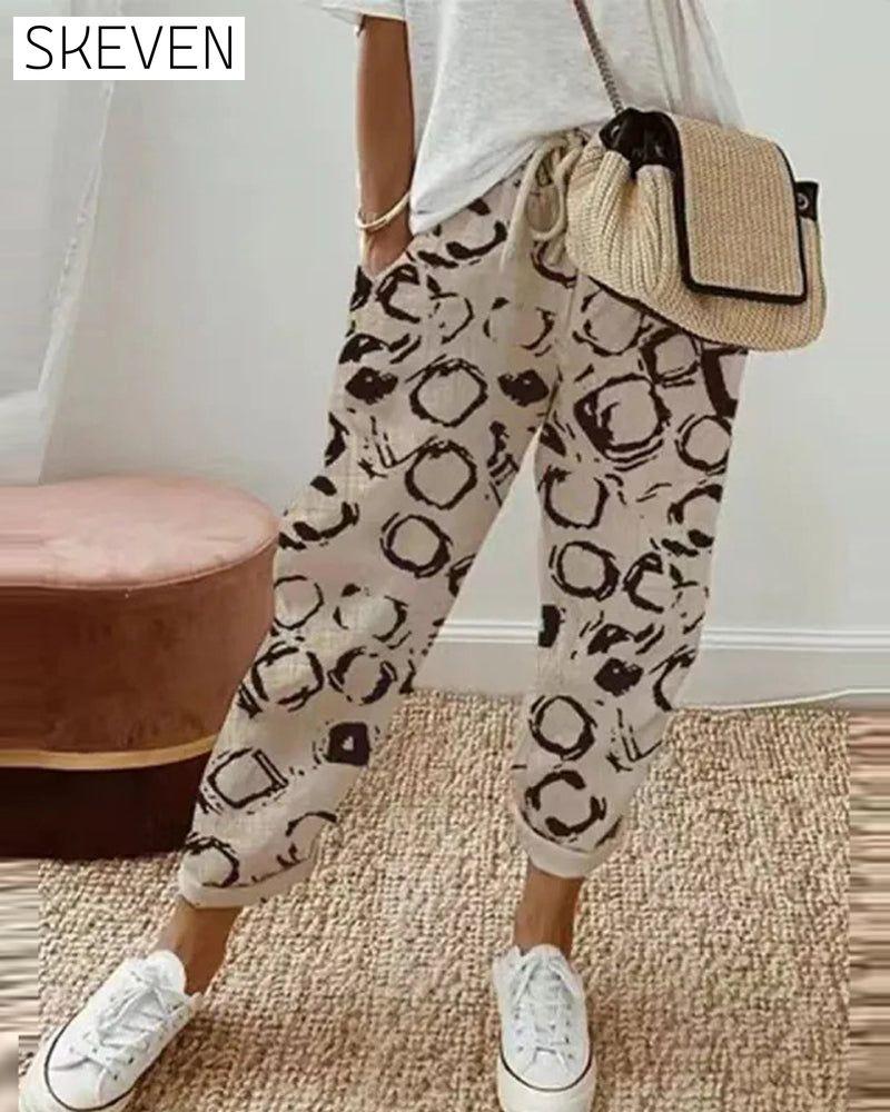 Freizeithose aus Baumwollleinen für Damen