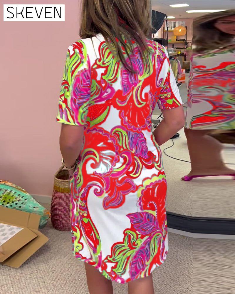 Slim fit printed dress