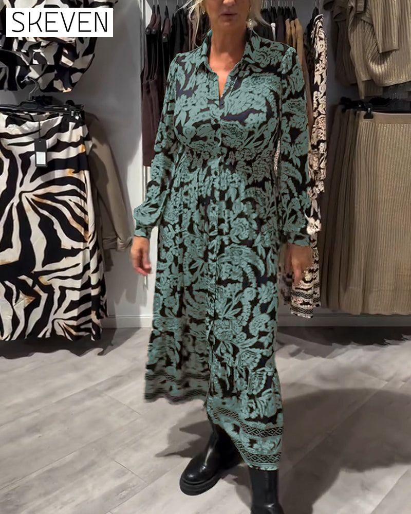 Robe à revers imprimé
