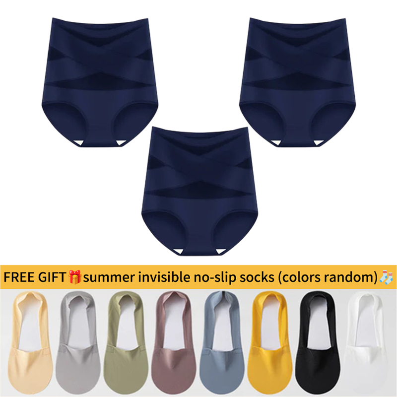 💖💖Last Day-Buy 1 Get 3 Packs💖Plus-Size High-Waist Cross Tummy Control Panties
