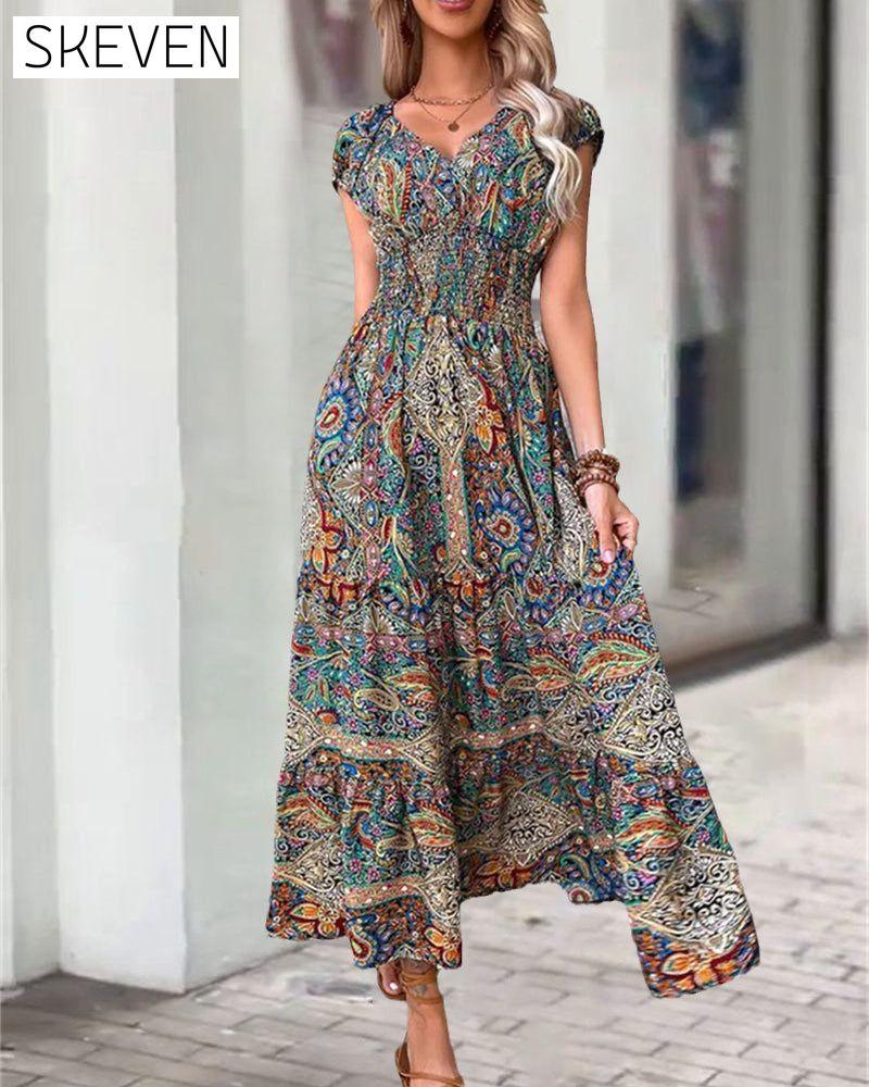 Elegant vintage printed dress 23BF Casual Dresses Clothes Dresses SALE Spring Summer