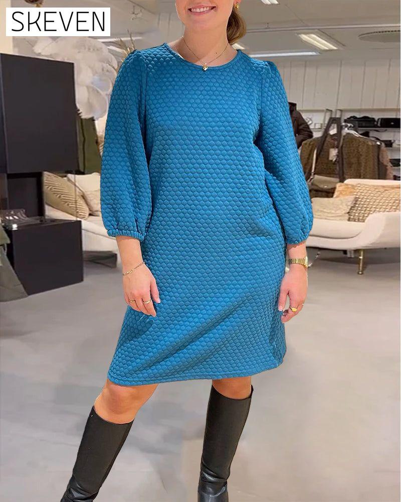 Elegant Solid Color Dress
