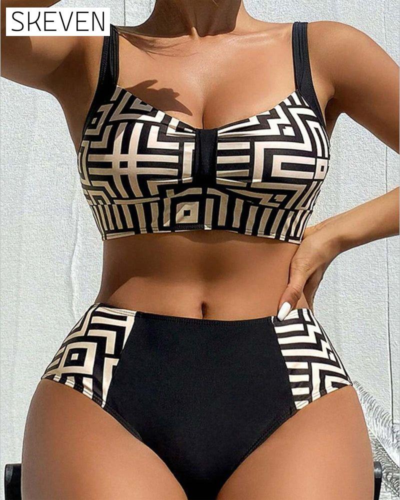 Bikini deux pièces imprimé élégant
