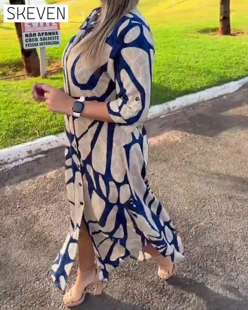 Fashion print shirt dress 23BF Casual Dresses Spring Summer