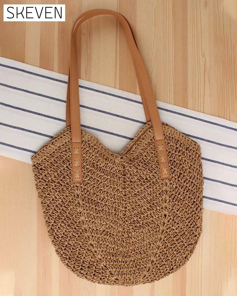 Strohtasche mit Umhängetasche