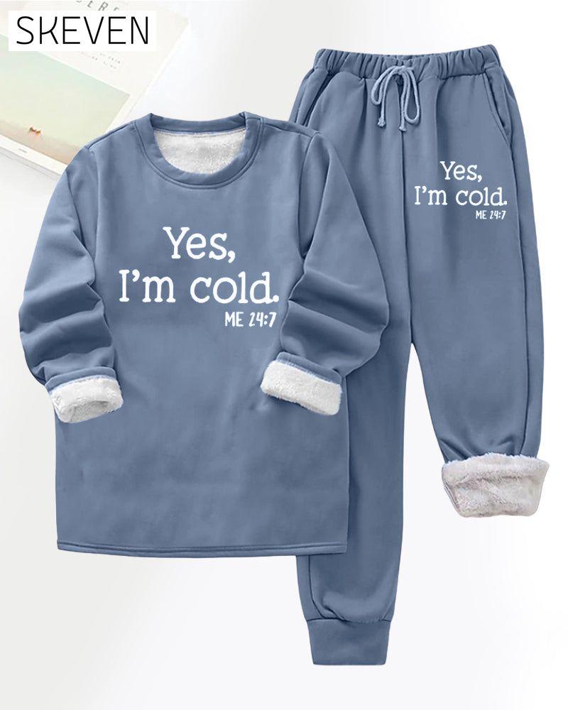 Freizeithose aus Fleece mit Buchstabenprint