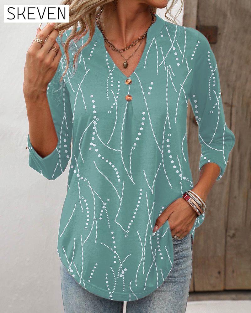 Elegantes Top mit Knopfleiste und V-Ausschnitt