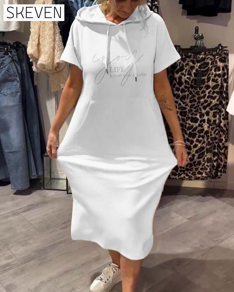 Hooded Casual Drawstring Dress
