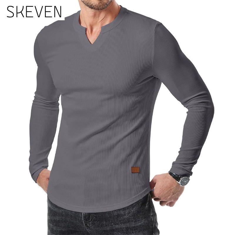 Slim-Fit-Muskelshirt mit V-Ausschnitt für Herren