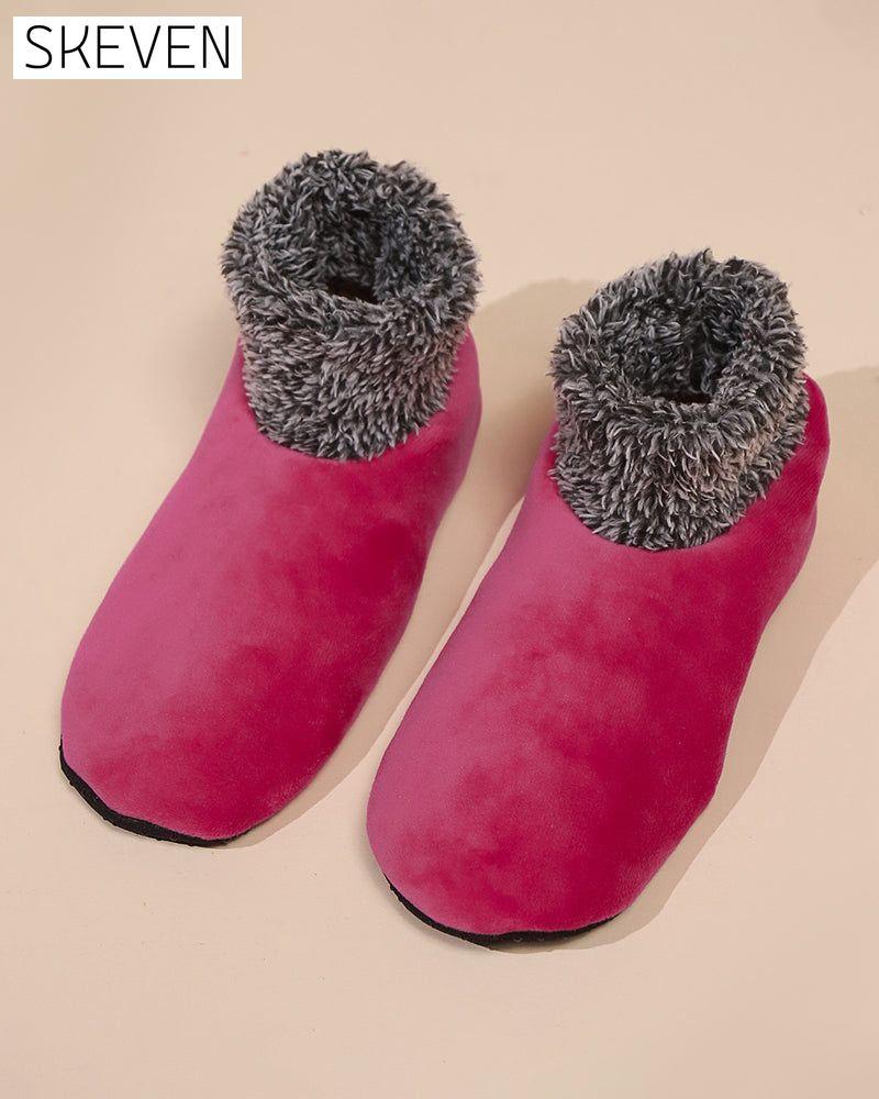 Chaussettes montantes antidérapantes en peluche