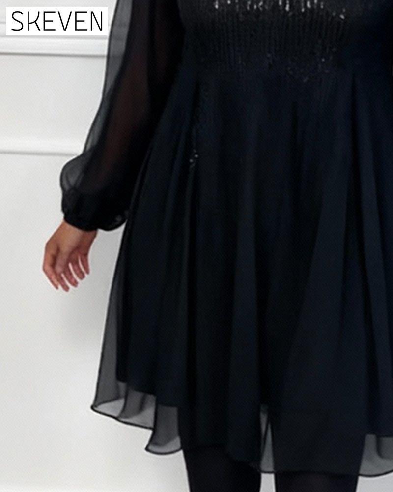 Round Neck Fashionable Solid Color Loose Dress