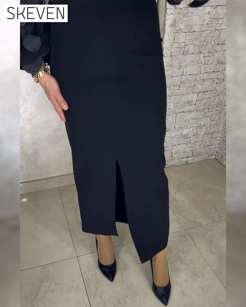 Robe cintrée à manches lanternes style français