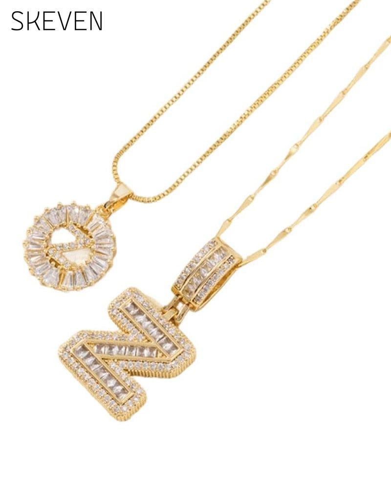Initial Letter Pendant Necklaces -2 Pack