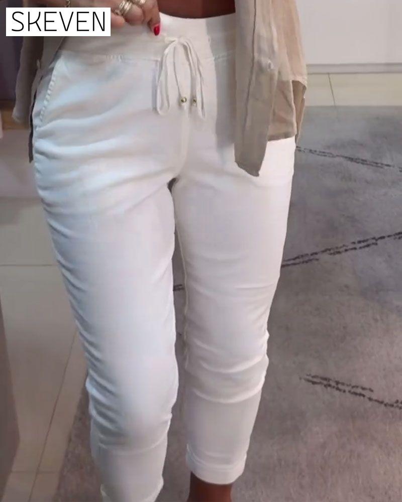 Drawstring Casual Pencil Pants