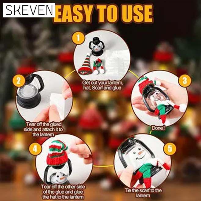 🎅Christmas Special Offer-Christmas Decoration: Mini Snowman Lantern with Hats and Scarves