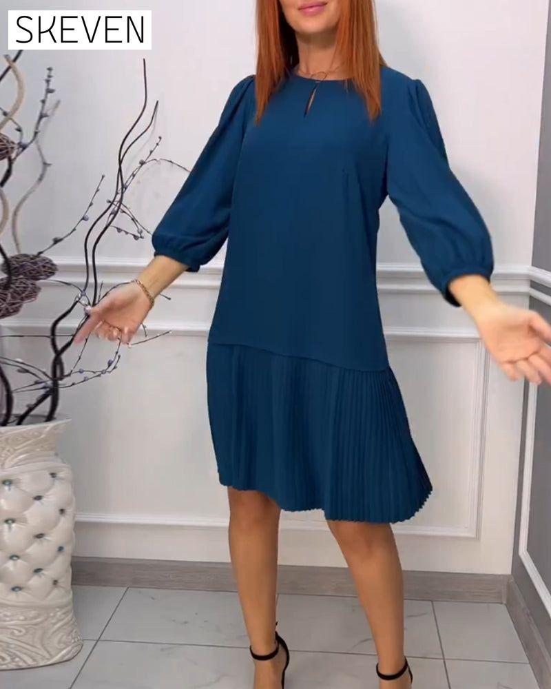 robe patchwork plissée unie