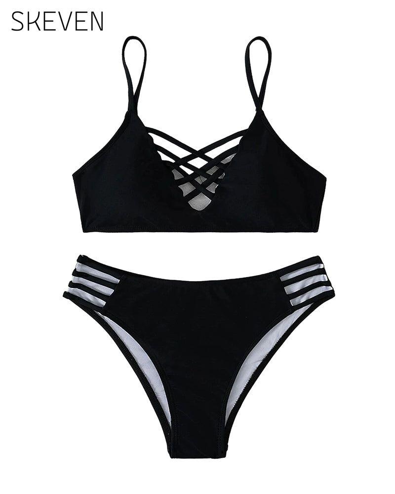 Bikini sexy ajouré pour femmes, idéal pour les vacances