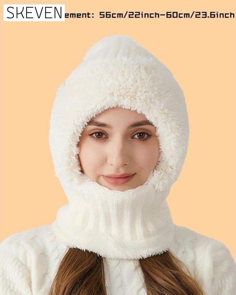Women's Solid Color Pom Pom Decor Beanie Hat