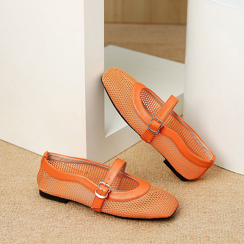 Mesh Mary Jane Shoes Women's Breathable Shoes Hollow Out Pumps