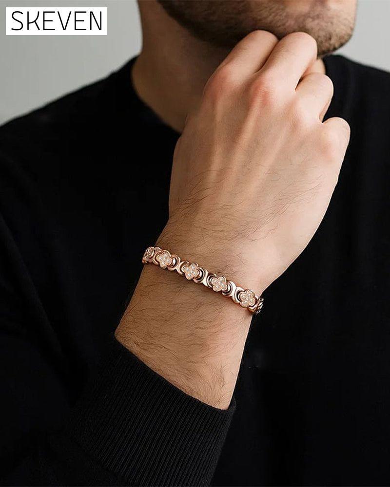Kupferarmband mit vierblättrigem Kleeblatt 