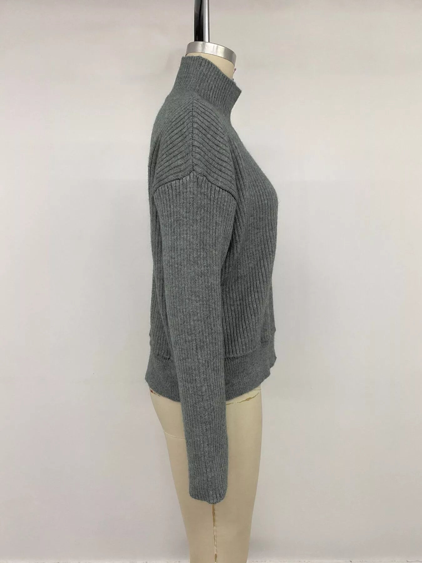 Turtleneck Button-Down Cardigan