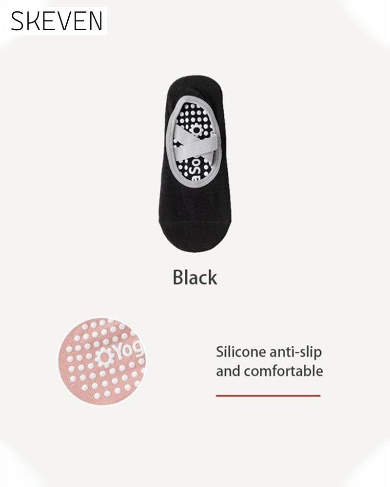 Women's No-Show Socks for Pilates & Workout - Non-Slip Silicone Grip, Breathable & Moisture-Wicking (Yoga/Dance/Indoor Activities)