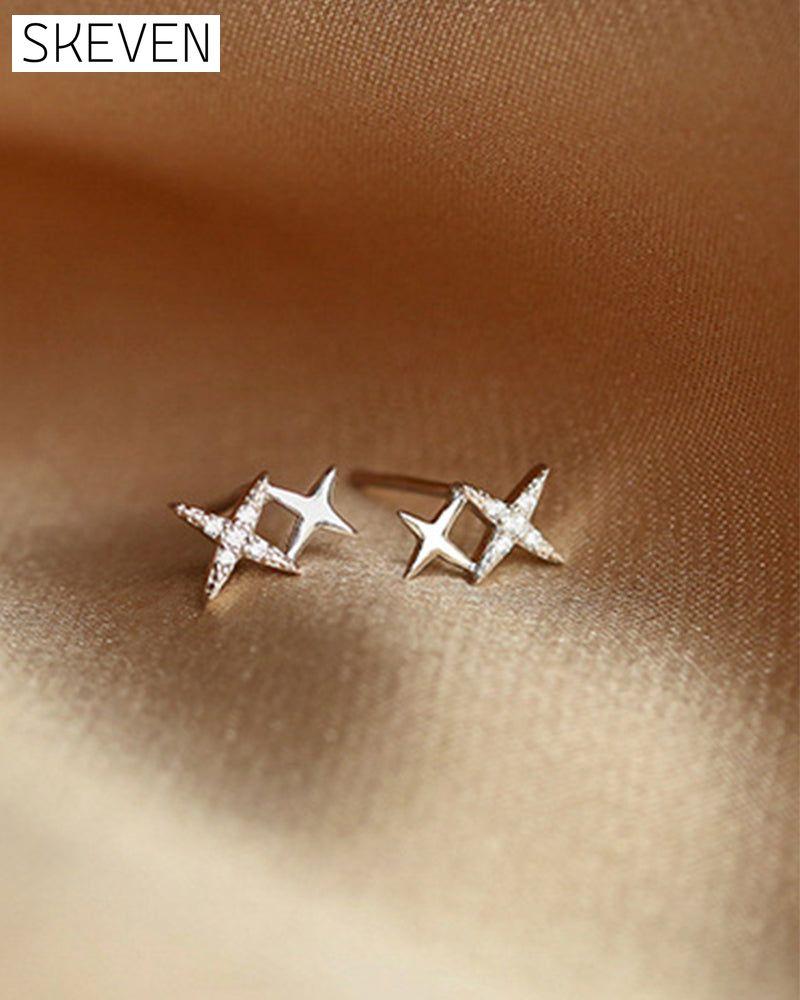 Sterling silver star earrings