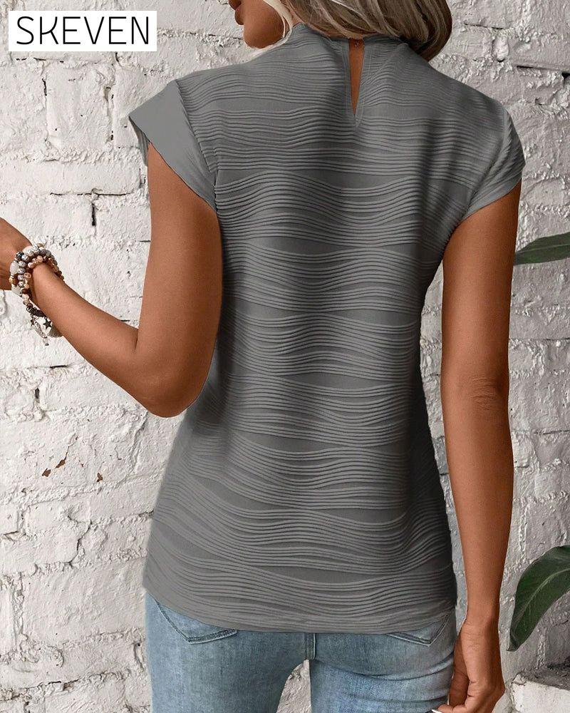 Women's half turtleneck solid blouses