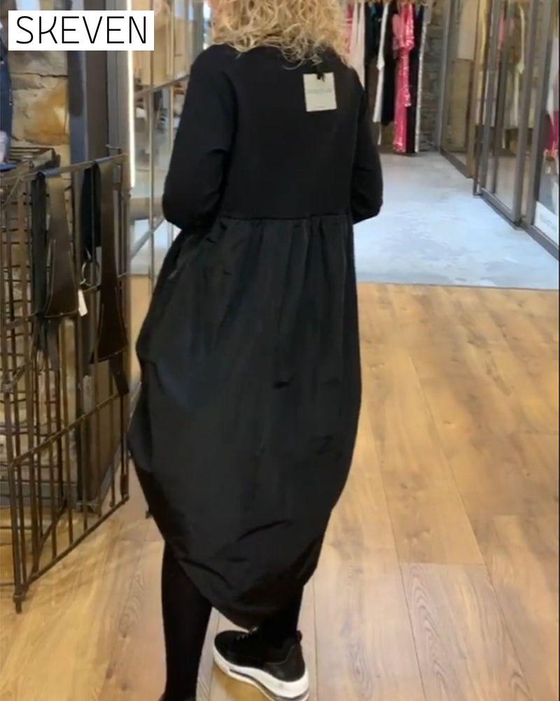 Patchwork-Freizeitkleid mit Kordelzug