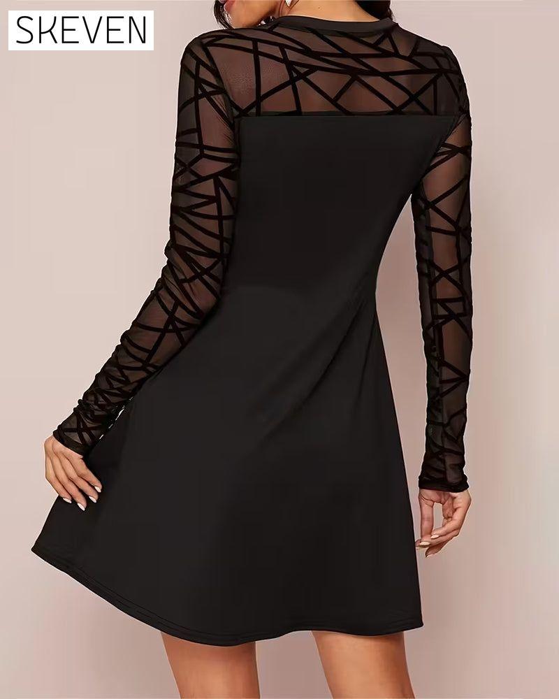 Mesh Mesh Slim Fit A Hem Dress
